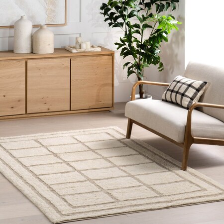 Nuloom Brynne Geometric Blocks Wool Machine Washable Area Rug 4ft x 6ft MTWS02A-406